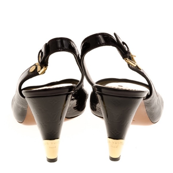 Louis Vuitton Amarante Monogram Vernis No Doubt! Slingback Sandals Size 38 - Picture 3 of 6